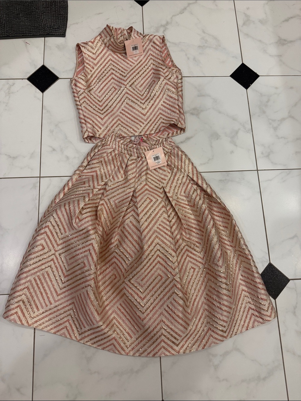 BURU Pink and Gold Geo Two-Piece -